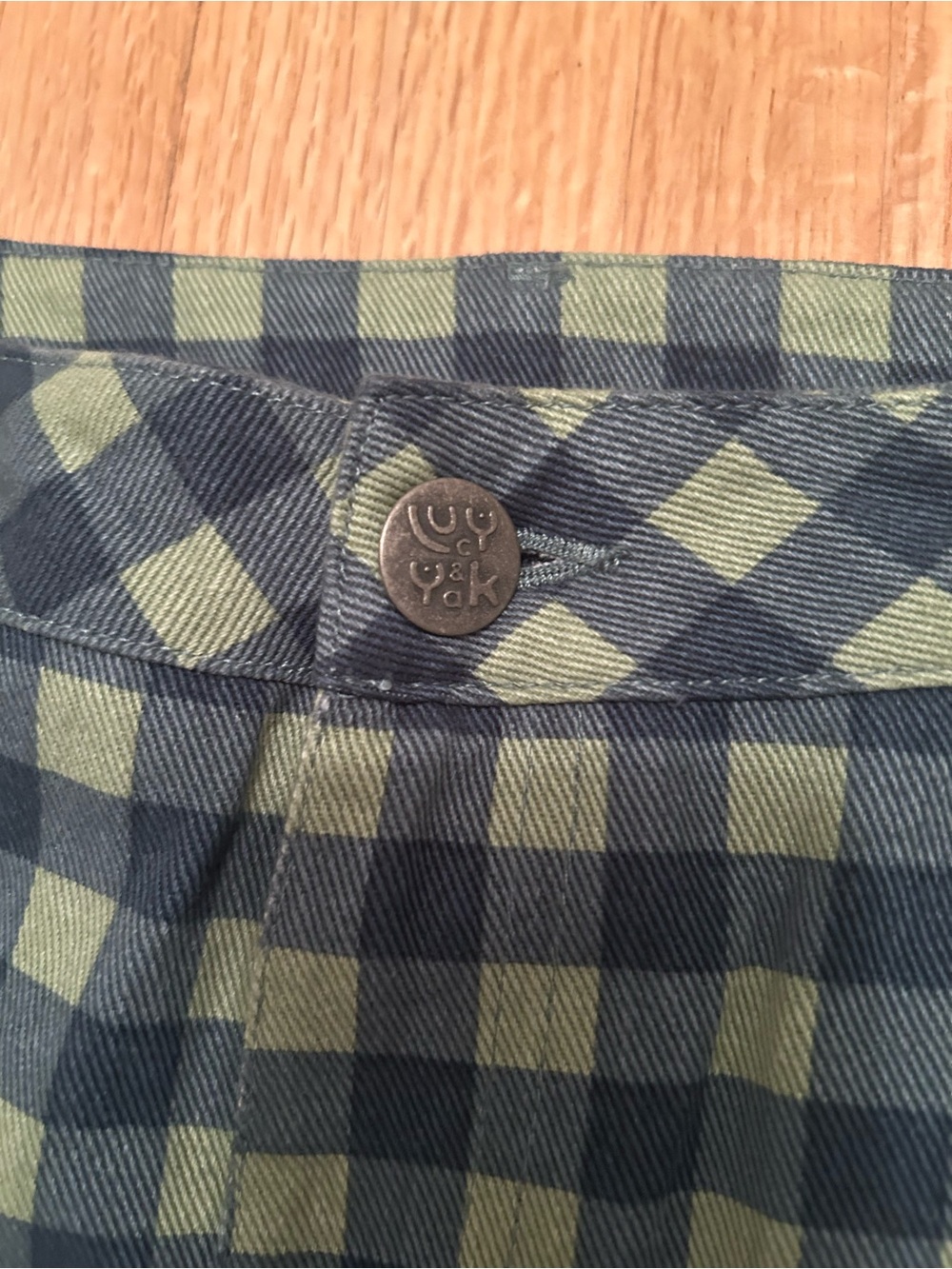 Lucy & Yak Drew Cropped Pant Green & Black Checkered Pants - Picture 5 of 6